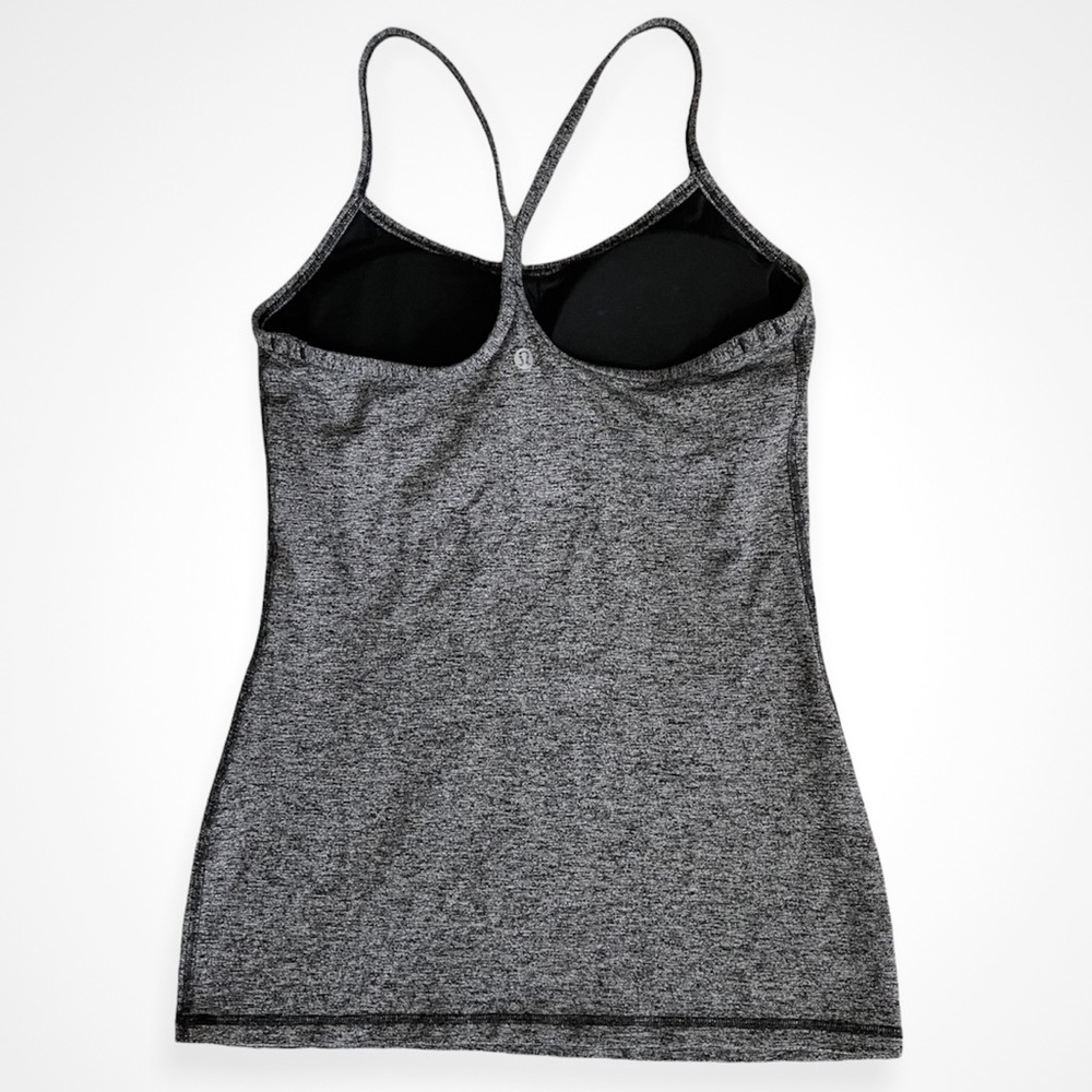 Lululemon Black / Gray Heathered Y Tank 8